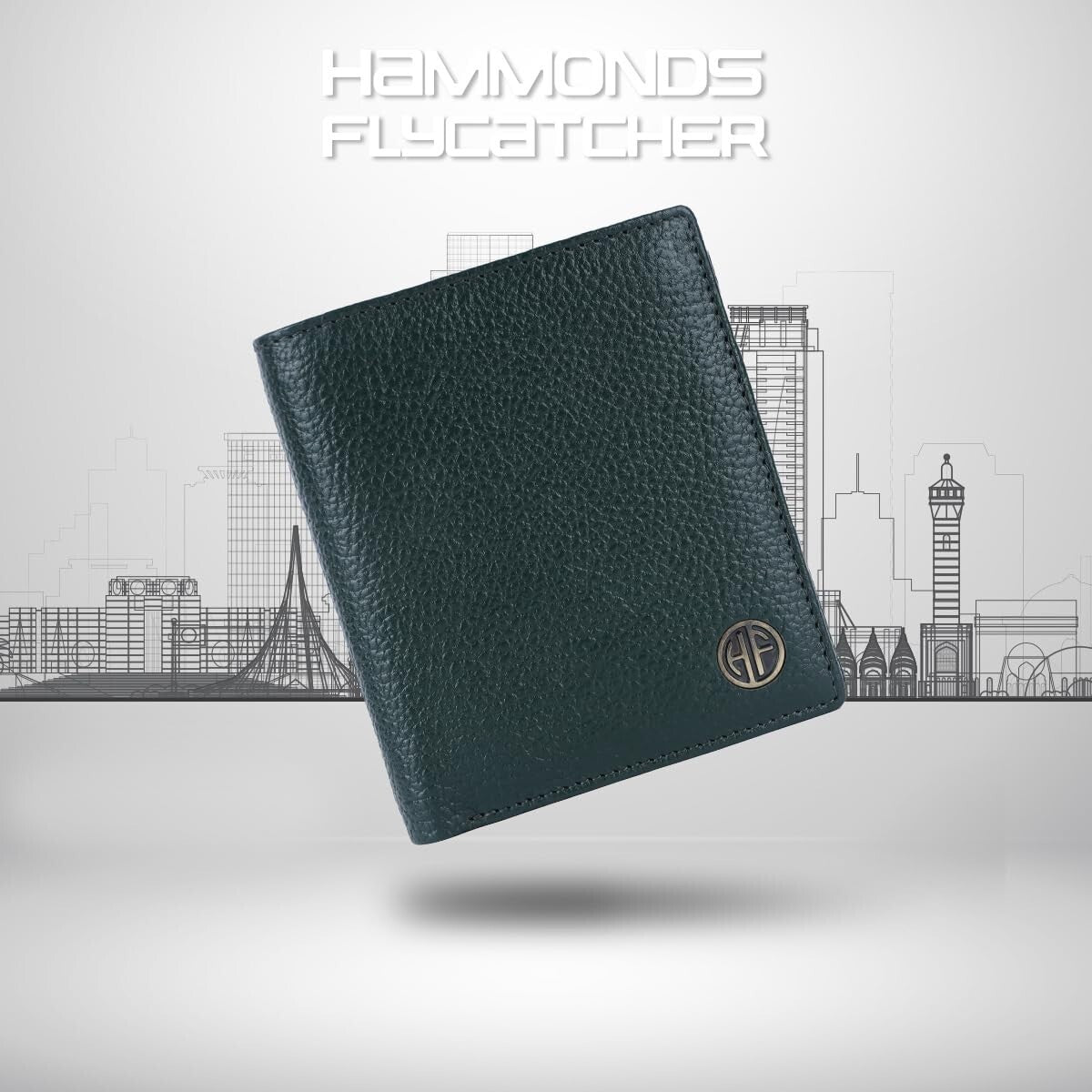 Brand New Authentic RFID Protected Green BI-Fold Genuine Leather Mens Wallet