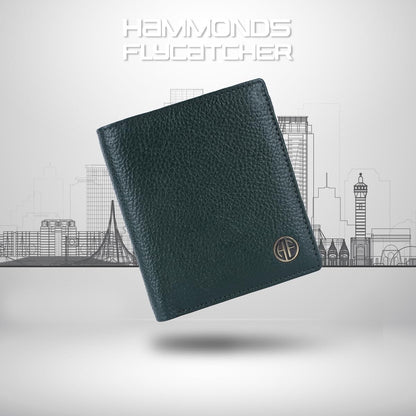 Brand New Authentic RFID Protected Green BI-Fold Genuine Leather Mens Wallet