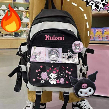 Cinnamoroll Kuromi Backpack Mori Girl My Melody Shoulder Bag Satchel School Bag+