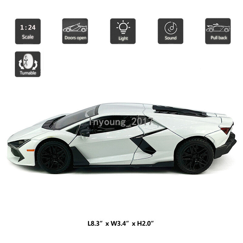 1/24 Lamborghini Revuelto Model Car Diecast Toy Cars Boys Toys Kids Gifts White