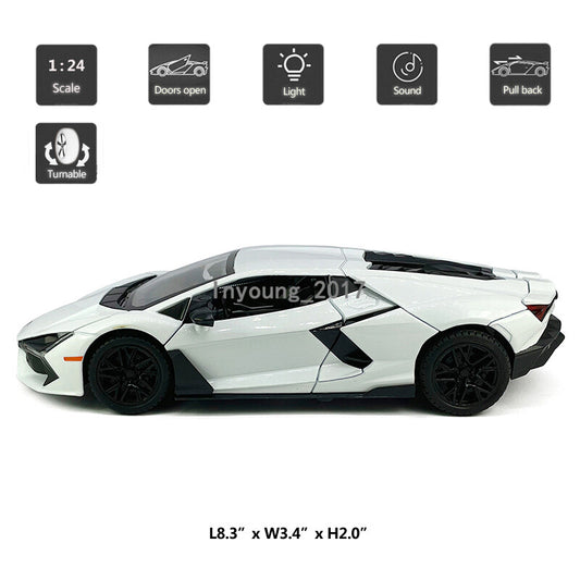 1/24 Lamborghini Revuelto Model Car Diecast Toy Cars Boys Toys Kids Gifts White