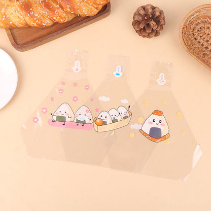 50Pcs Lovely Cartoon For Triangle Rice Ball Packaging Bag Rice Ball Sushi Bag