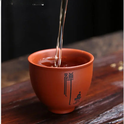 1Pc Yixing Handmade Purple Clay Teacup Dahongpao Tea Bowl Travel Portable