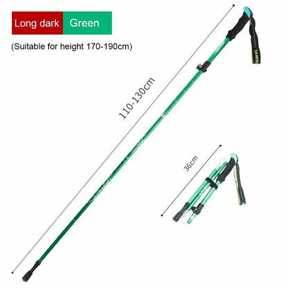Folding Trekking Pole Portable Walking Stick Outdoor Climbing Hiking Adult Blue