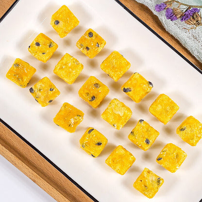 Freeze-dried passion fruit pieces in water Passion fruit dried Passion fruit tea