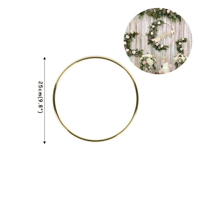 Floral Hoop Round Metal Wreath Macrame Wedding Engagement DIY Dream Catcher Ring