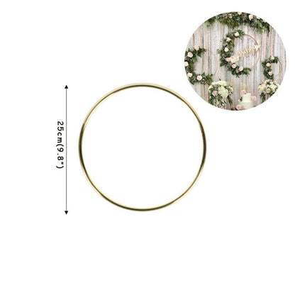 Floral Hoop Round Metal Wreath Macrame Wedding Engagement DIY Dream Catcher Ring