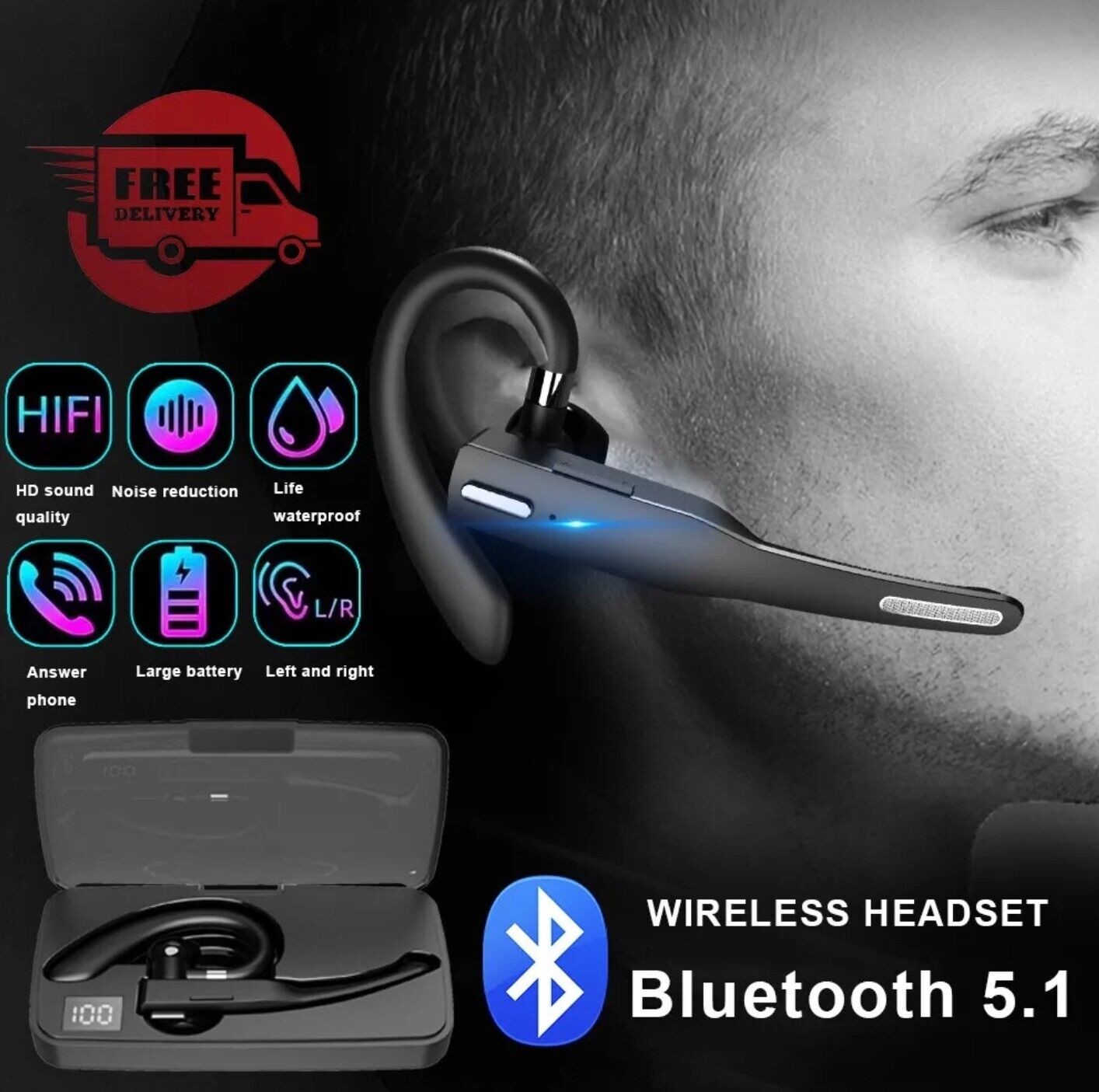 Audifonos inalambricos Bluetooth Auriculares Para Telefonos Celulares Tablet