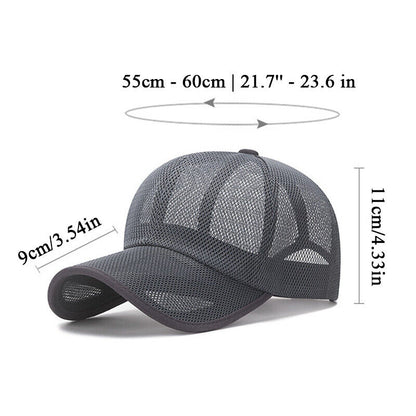 Mesh Cap Quick Dry Sun Hat Casual Breathable Baseball Cap Adjustable Soft