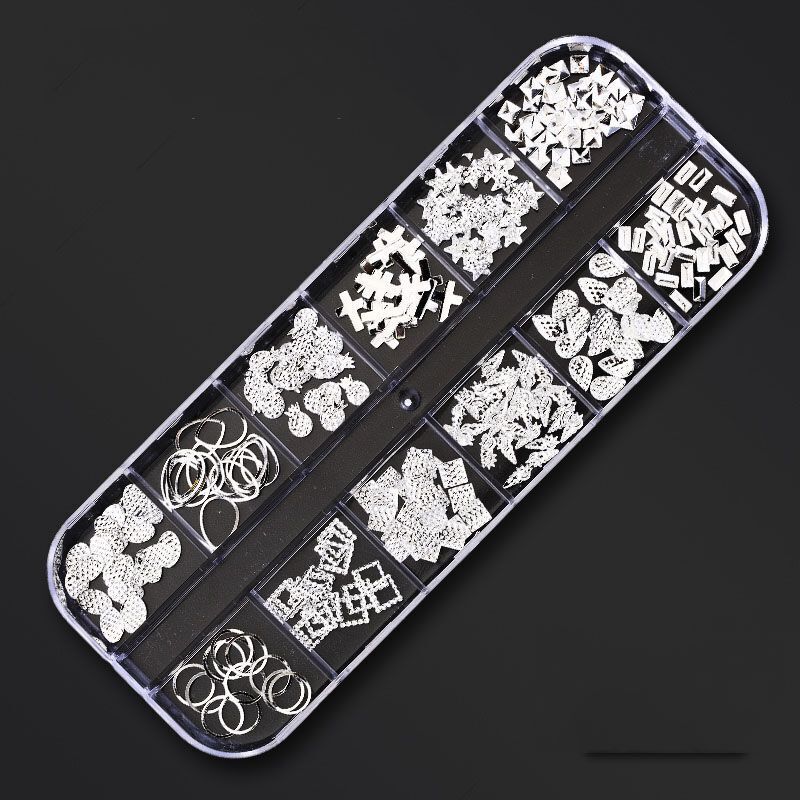 Nail Art Decor 12Design Box 3D Irregular Abalone Seashell Fragment Flakes Charms