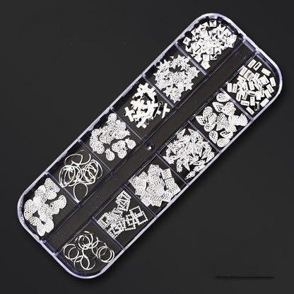 Nail Art Decor 12Design Box 3D Irregular Abalone Seashell Fragment Flakes Charms