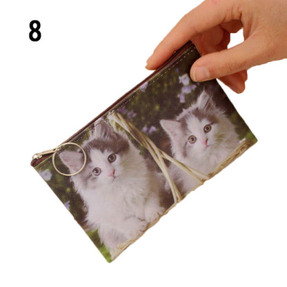 Girls Cute Cat Coin Purse Women Kids Mini Wallet Zipper Cartoon Bag Pouch Holder