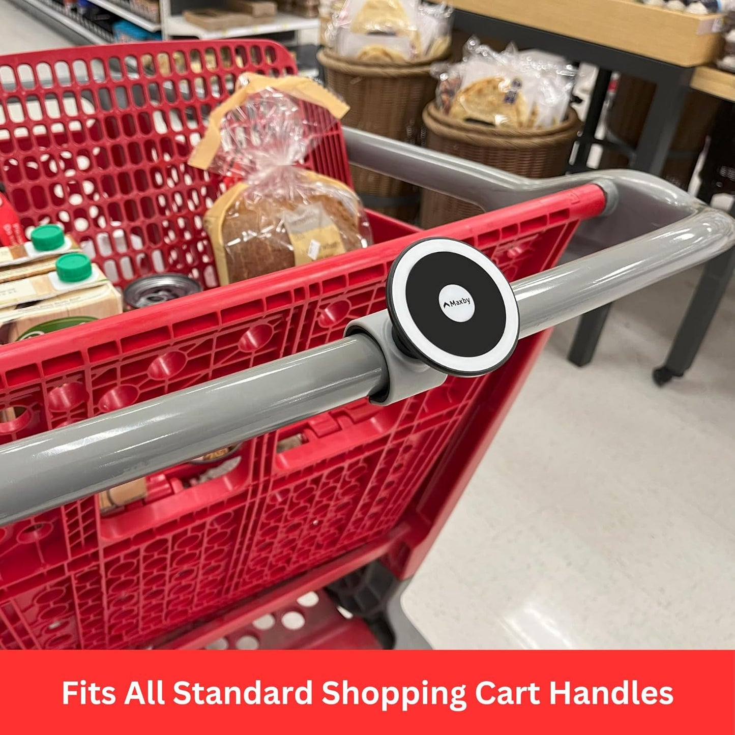 Shopping Cart Phone Holder | Magsafe Compatible Magnetic Mount for Grocery & Sup