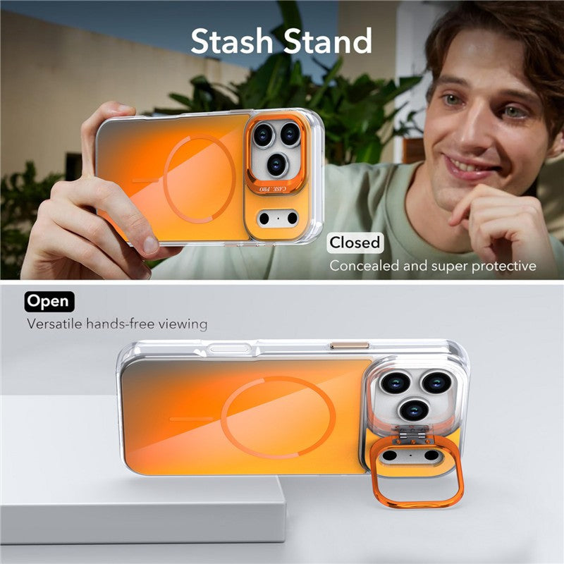 Magnetic Phone Case with Color-Changing Camera Bracket for iPhone 17 Pro Max/16