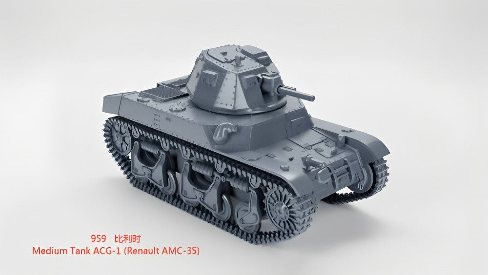 3D Printing 1/72 Belgian Medium Tank ACG-1 Tank Unpainted