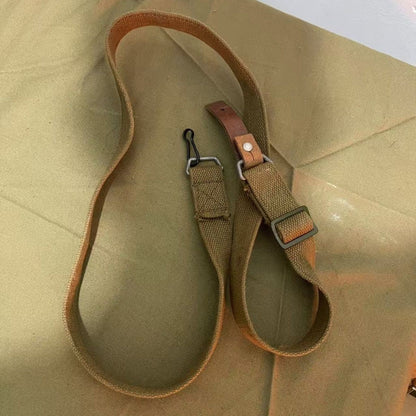 NOS Vintage 1970s Canvas & Leather Shoulder Strap Military Surplus 79