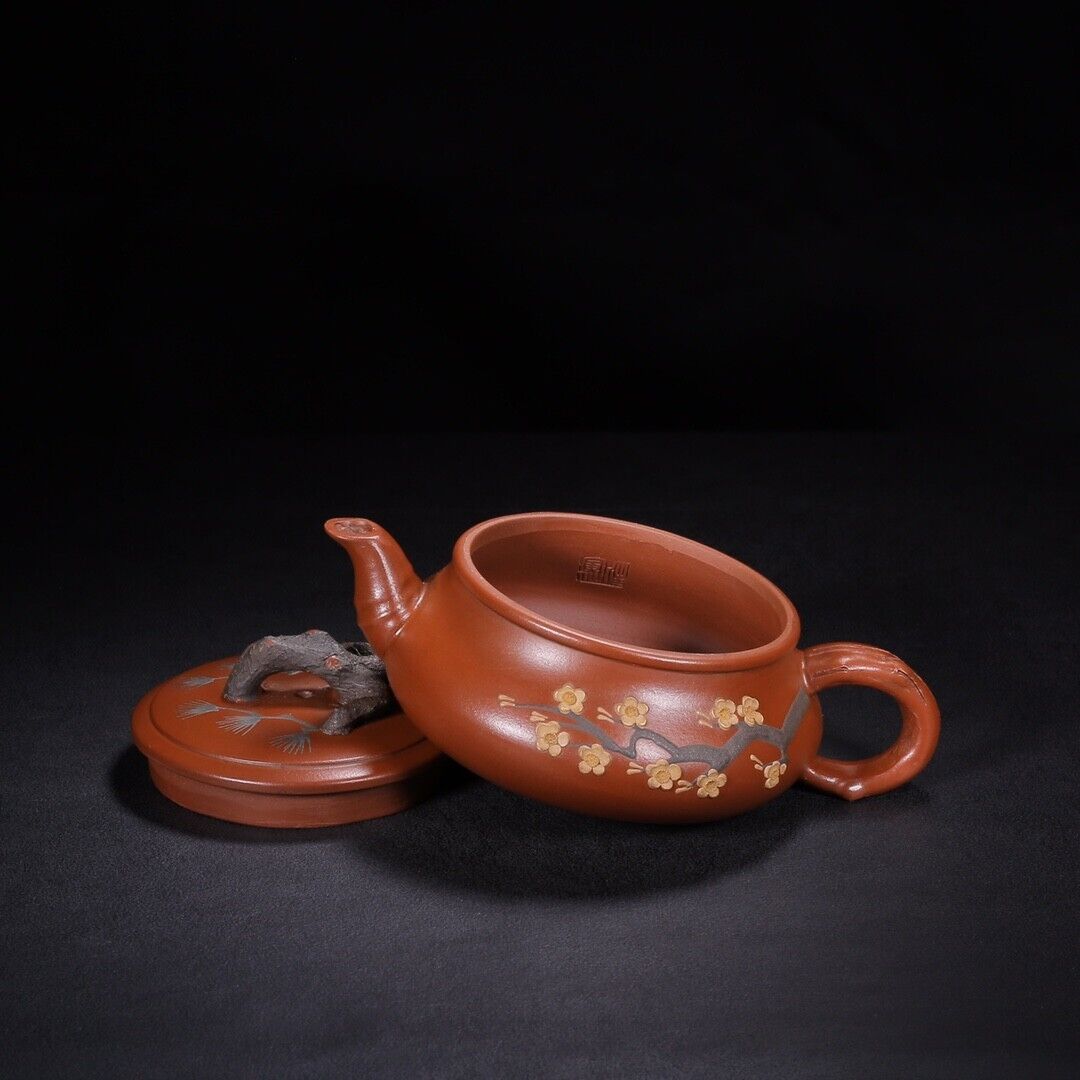 Chinese Yixing Zisha Clay Handmade Exquisite Teapot （岁寒三友 底款：汪寅仙）