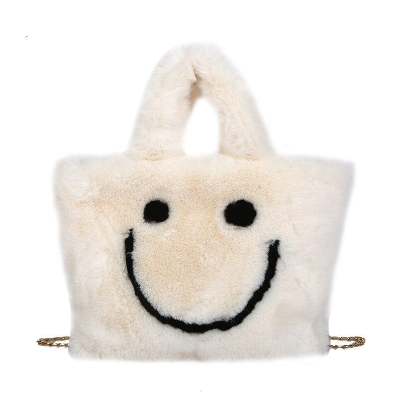 Women Handbag Buckle Shoulder Bag Cute Soft Ladies Faux Fur Bag Party Little 1PC
