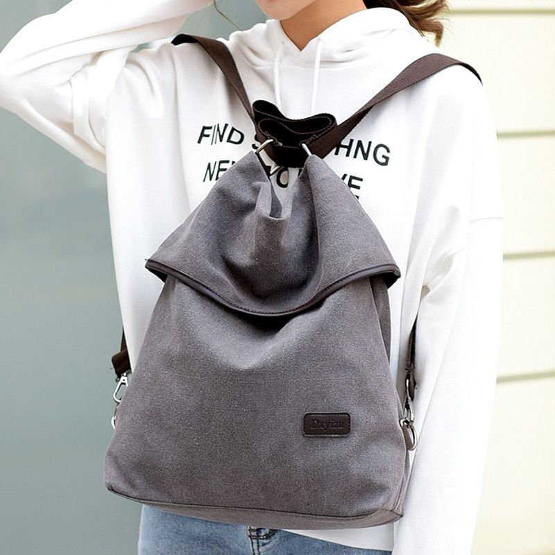 Multifunctional Canvas Backpacks Multi Pocket Travel School Books Bags Polyester