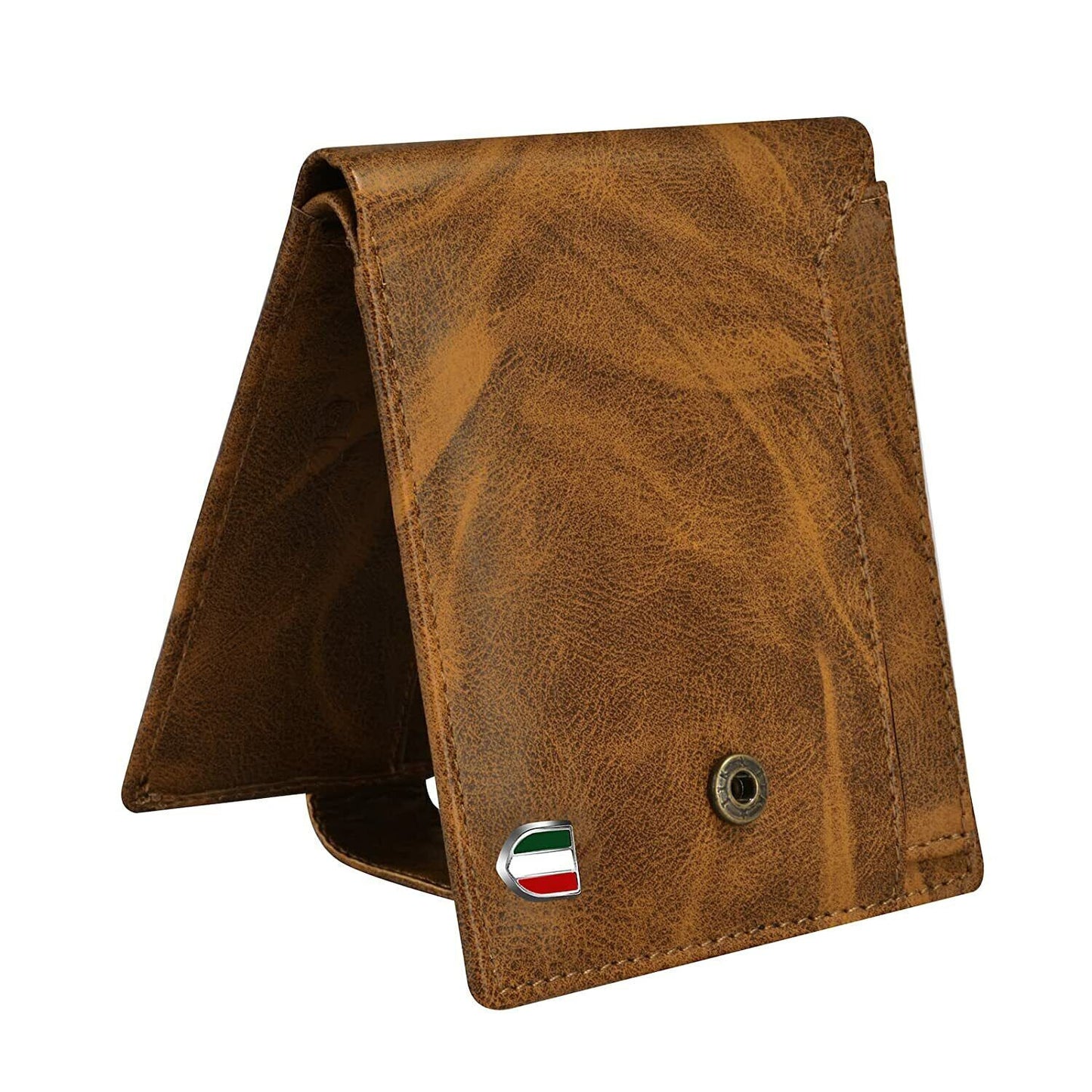 Brand New Authentic Tan BI-Fold Genuine Leather Mens Wallet
