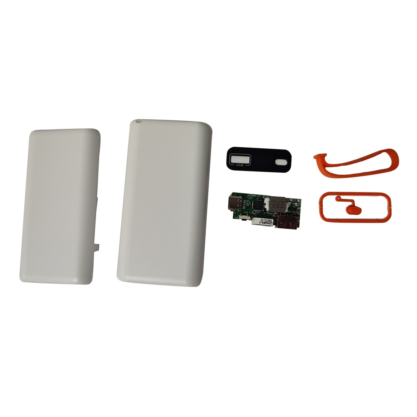 White 2 Slots 21700 Power Bank Case Cage Durable Portable For PC/ Smartphone