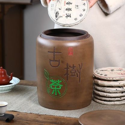 Big Jar With Lid Handmade Tea Canister Can Save 14 Pu'er Tea Cake Zisha Sealed