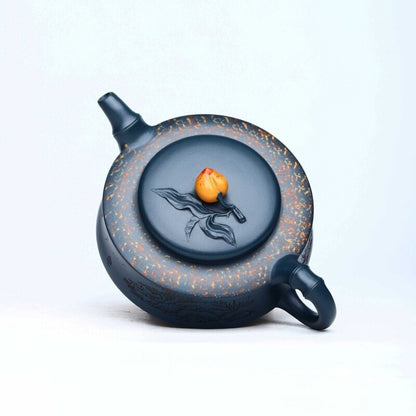 Full Handmade Tea Pot Master Yixing Zisha Tianqing Clay Marked Pot Peach Design