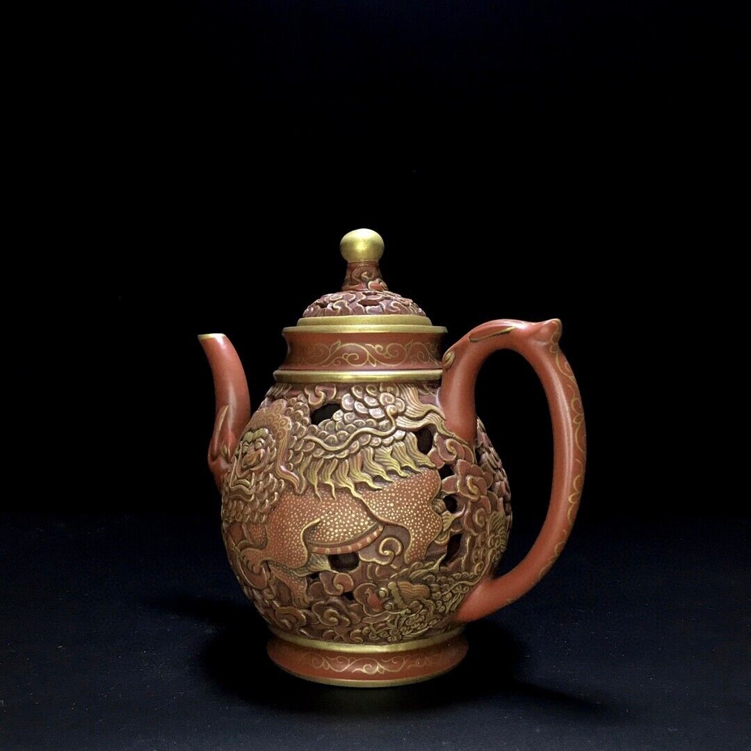 Chinese Yixing Zisha Clay Handmade Exquisite Teapot（事事如意 底款：康熙御制）