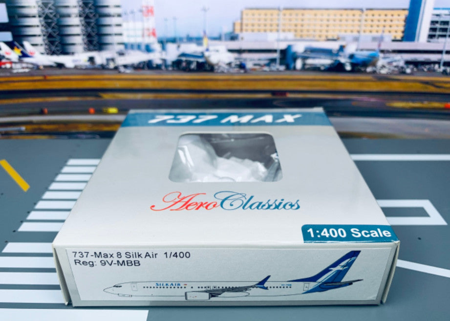 1:400 AeroClassics SILK AIR Boeing 737 MAX 8 Passenger Airplane Diecast Model