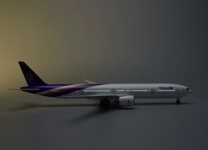 47CM 1:157 THAI BOEING 777-300ER Plane Led Sound-controlled Light Resin Model