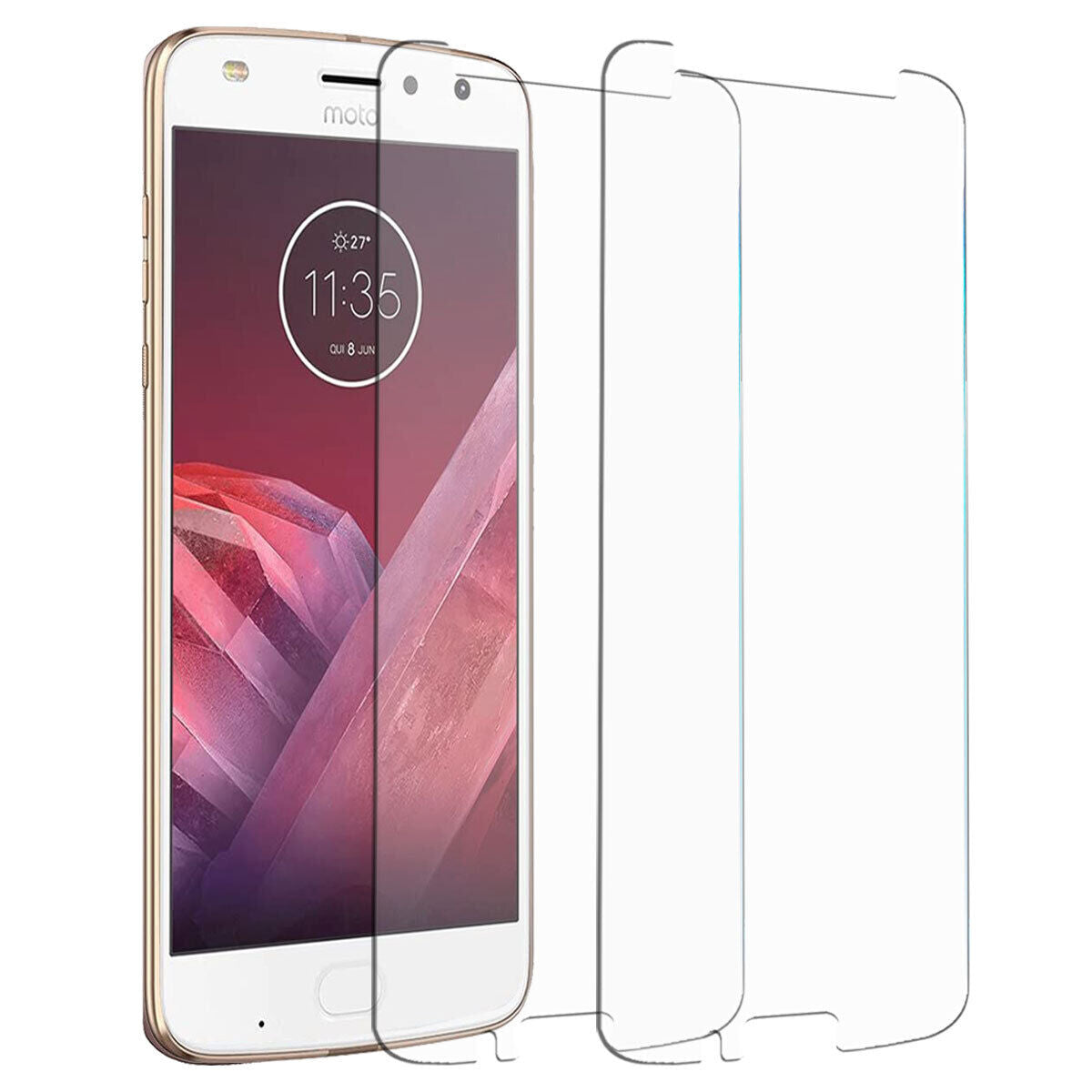 For Motorola Moto Z2 Play/Force Tempered Glass Clear Ultra Slim Screen Protector