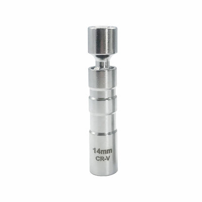 14mm Thin Wall Magnetic Swivel Spark Plug Socket 8 inch Drive 12 Point