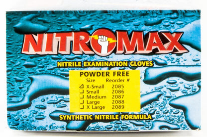 100 Count SIZE X-SMALL Powder-Free Nitrile Gloves, 5 Mil, Food Grade, Disposable