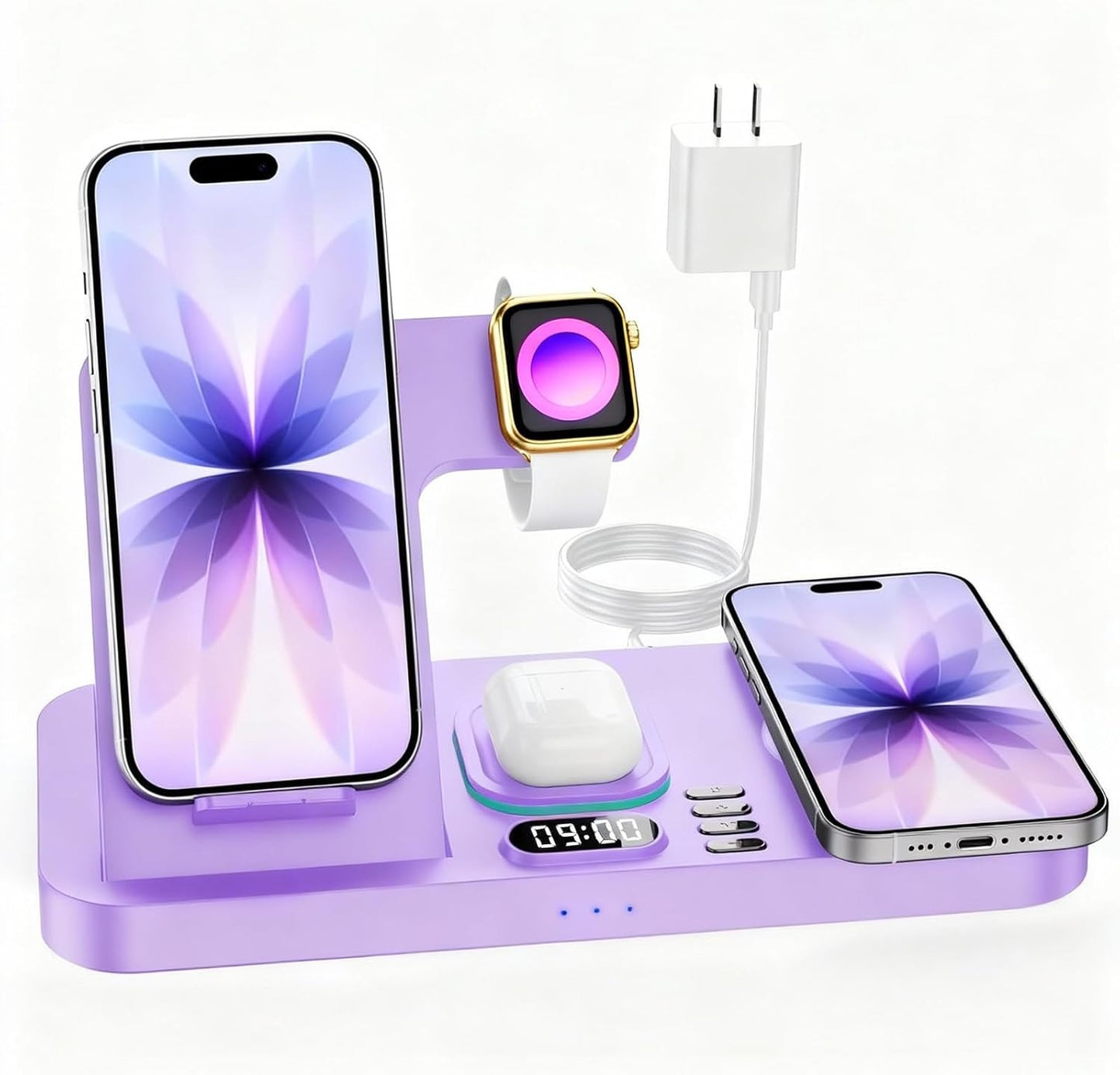 Dual Phone Wireless Charging Station for Apple Devices, Magnetic Charging Statio