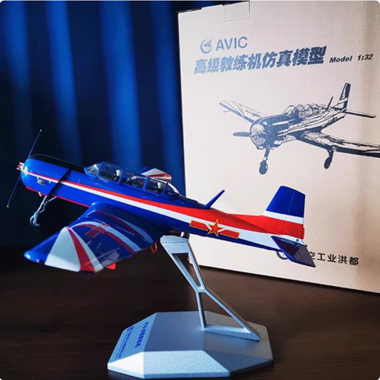 1:32 28CM AVIC PT6 Training Plane Trainer Fighter Diecast Aircraft Plane Model