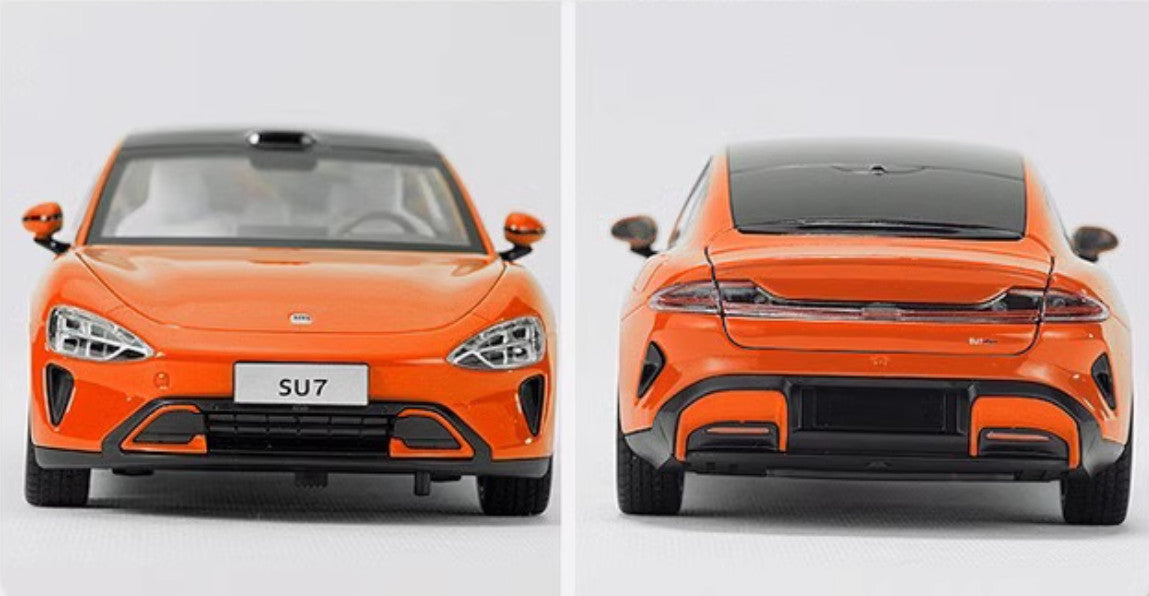 1:18 28CM Xiaomi Original Factory SU7 Car Vehicle Sedan Diecast Model Orange