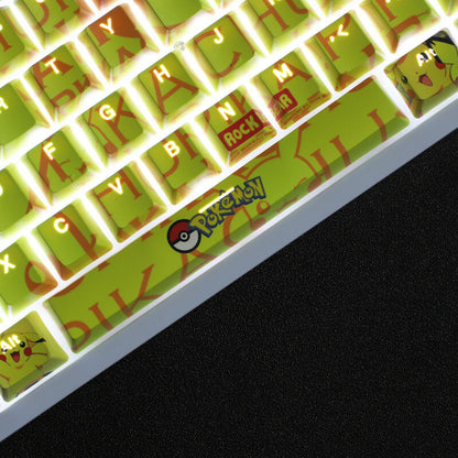 New Anime Pokémon 108 Keys PBT Light Backlit Keycap Set F/Mechanical Keyboard