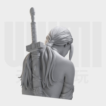 1/10 resin bust figures model Bust of a female swordsman unassembled unpainted