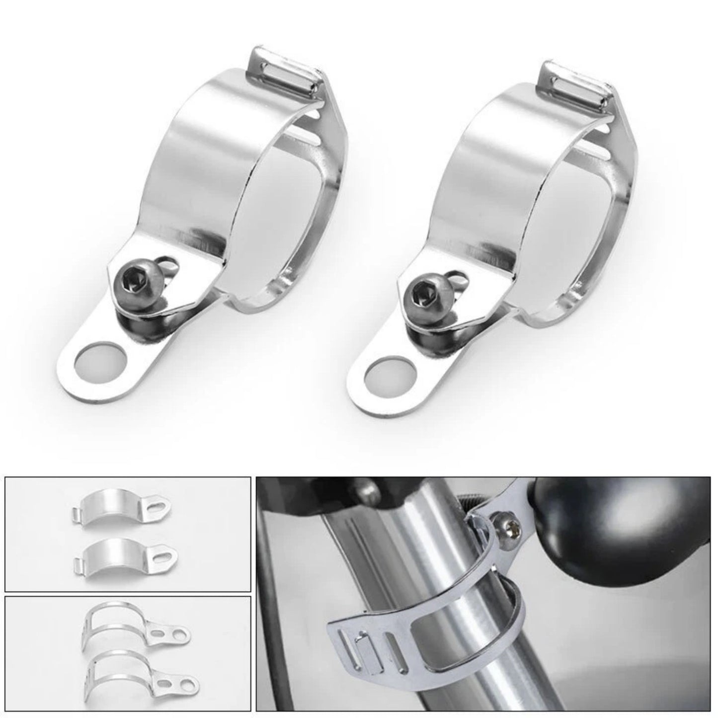 2x 34-43mm Fork Motorcycle Fog Spot Light Turn Signal Mount Holder New
