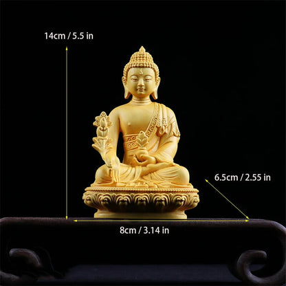 Solid Wood Tibetan Buddha Character Model Chinese Buddha Statue Feng Shui