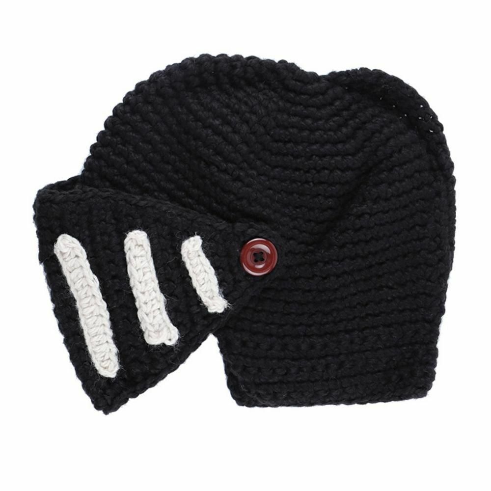 Hiking Cap Novelty Hat Winter Beanie Warm Mask Knight Helmet Knitted 54-60CM 1PC