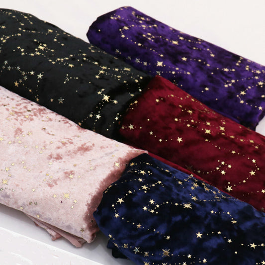 Shiny Star Velvet Fabric Material for Dress Cloth Craft Upholstery 145*100cm Sew