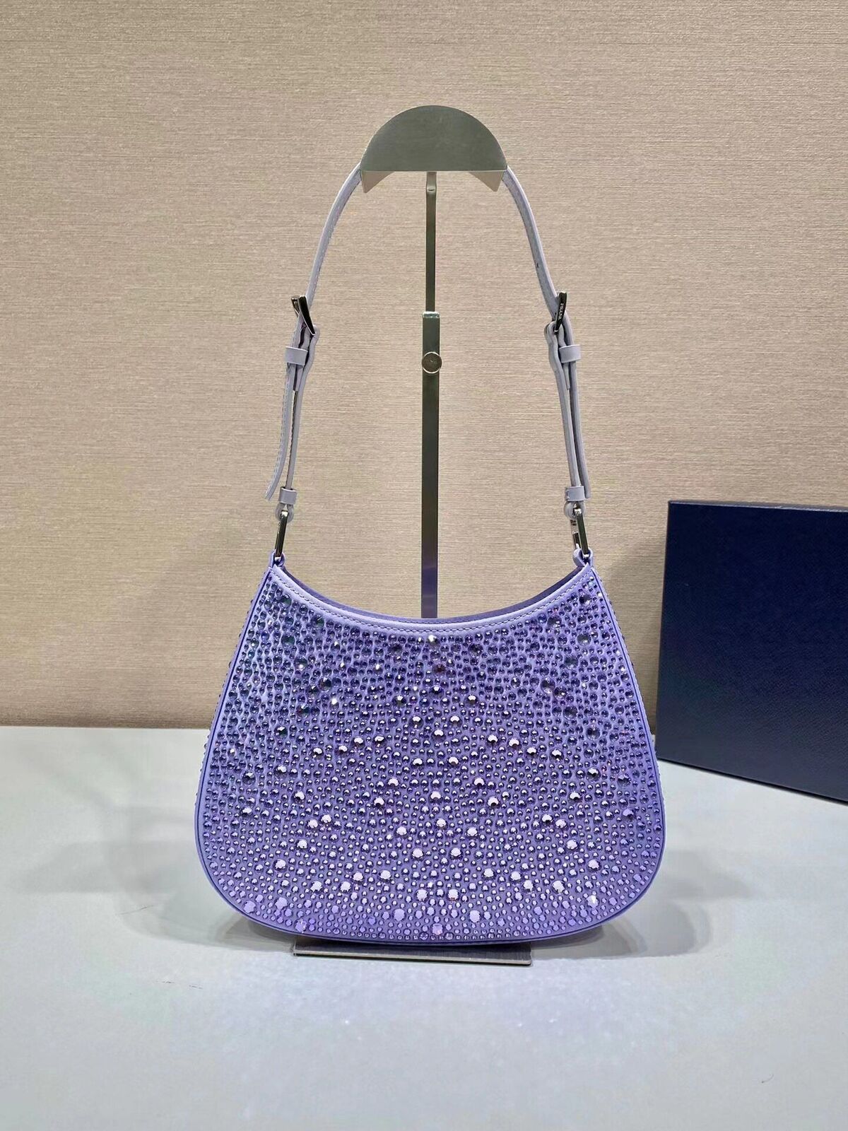 Full Diamond Underarm Bag Shoulder Purse Elegant Wedding Banquet Nylon Shell Bag