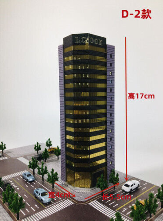 1:300 Building Model Street High-rise Building Railway House Scene Model