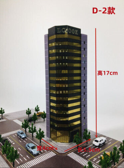 1:300 Building Model Street High-rise Building Railway House Scene Model