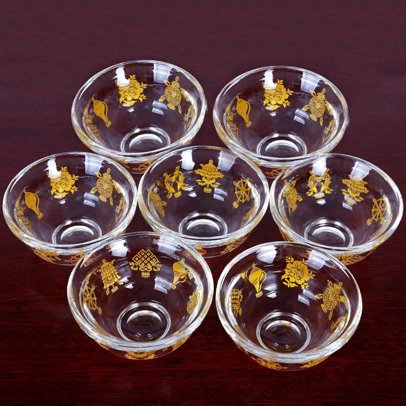 9cm Crystal Auspicious Bowl Tibetan Buddhism for The Cup of Water Cup Buddha