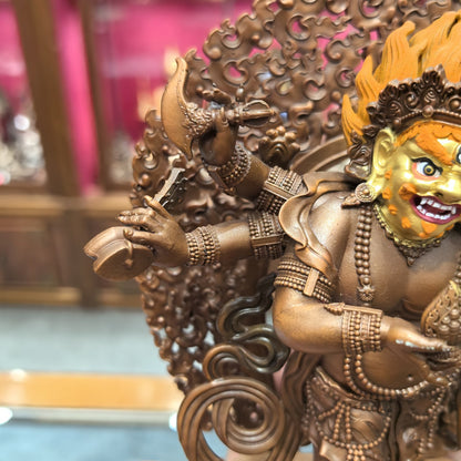 15CM Copper Statue Blessing White Mahakala Buddha