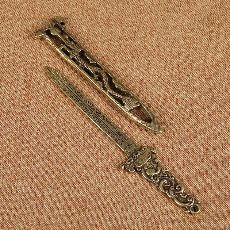 Brass sword Statue Sculpture Home Decor Gift Tabletop Figurine