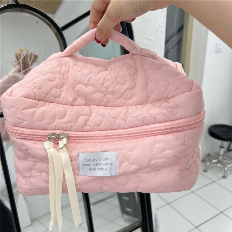Flower Cloth Makeup Bag Cosmetic Organizer Storage Handbag Box Shape Toiletry