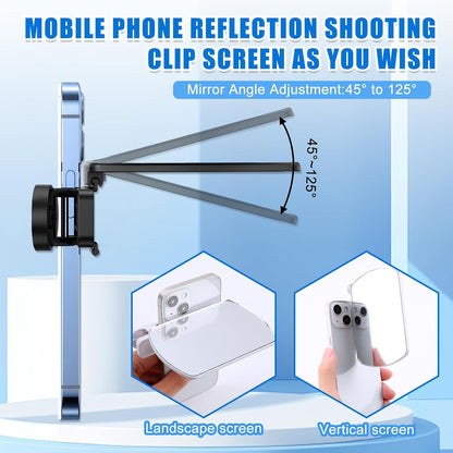 Smartphone Camera Mirror Reflection Clip Kit,Clip Reflection Mirror for Phone Ba